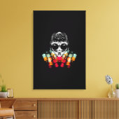 Schattigee Herfst Spider met Dewdrop Pet Canvas Afdruk (Insitu (Woonkamer))