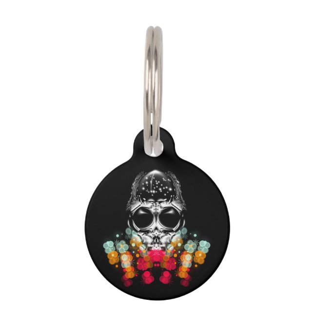 Schattigee Herfst Spider met Dewdrop Pet Huisdierpenning (Voorkant)