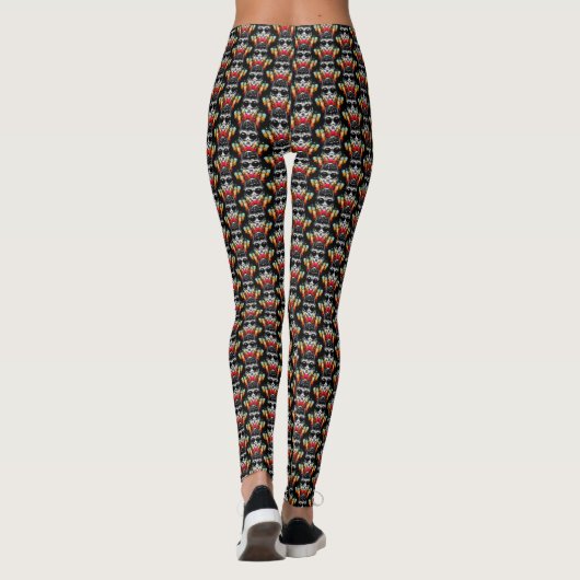 Schattigee Herfst Spider met Dewdrop Pet Pattern Leggings (Achterkant)