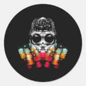 Schattigee Herfst Spider met Dewdrop Pet Ronde Sticker (Voorkant)