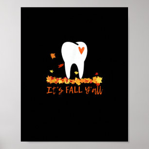 Schattigee Herfst Tand en bladeren Het is Herfst Y Poster