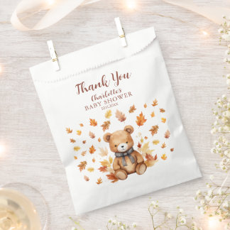 Schattigee Herfst Teddy Bear Dank u voor tassen Bedankzakje