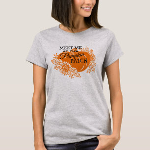 Schattigee Herfst Thanksgiving Pompoen Patch Lette T-shirt