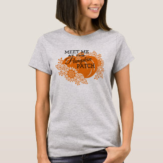 Schattigee Herfst Thanksgiving Pompoen Patch Lette T-shirt