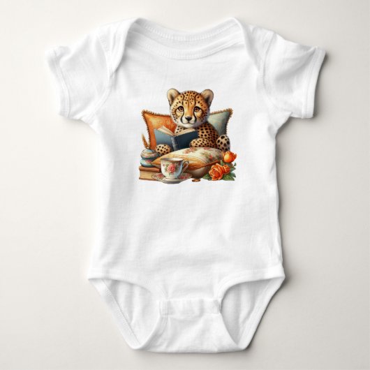 SCHATTIGEE HERFST THEMA BABY CHEETAH CAT ROMPER (Voorkant)