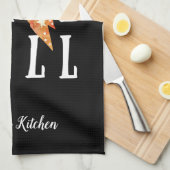 Schattigee Herfst Thema Custom Zwart Gepersonalise Theedoek (Quarter Fold)