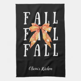 Schattigee Herfst Thema Custom Zwart Gepersonalise Theedoek