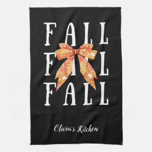 Schattigee Herfst Thema Custom Zwart Gepersonalise Theedoek