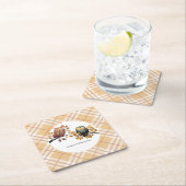 Schattigee Herfst Uil & Eekhoorn Boy Verjaardag Kartonnen Onderzetters (Insitu)