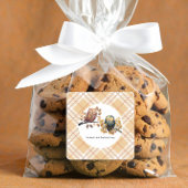 Schattigee Herfst Uil & Eekhoorn Boy Verjaardag Vierkante Sticker