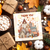 Schattigee Herfst Uil/Eekhoorn Jongen Verjaardag U Bedankkaart