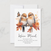 Schattigee Herfst Vogels | We hebben het adres ver Aankondiging (Voorkant)