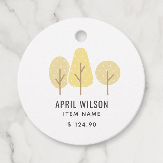 SCHATTIGEE HERFST YELLOW TREE TRIO LANDSCAPING PRI BEDANKJES LABELS (Voorkant)