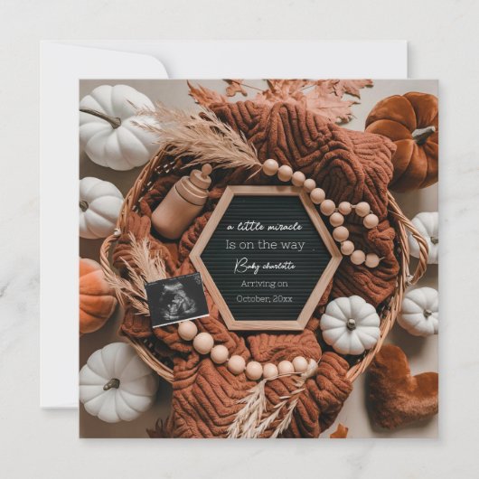 Schattigee Herfst zwangerschapsaankondiging Kaart (Voorkant)