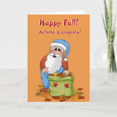 Schattigee herfstbladeren herfstkerstman Kaart (Voorkant)