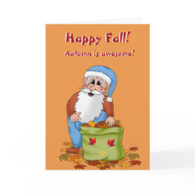 Schattigee herfstbladeren herfstkerstman Kaart