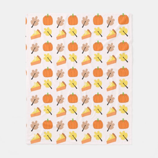 Schattigee herfstbladeren, pompoentaart oranje pat fleece deken (Voorkant)