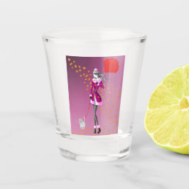 Schattigee herfstbladeren Winter Dog Walk Shot Glas