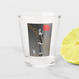 Schattigee herfstbladeren Winter Dog Walk Shot Glas