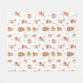 Schattigee herfstbosdierenkwekerij fleece deken (Voorkant (Horizontaal))