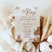 Schattigee herfstdieren Forest Oh Boy Baby shower Kaart