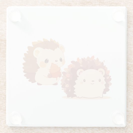 Schattigee herfstegels - Kawaii Herfst Forest Anim Glazen Onderzetter (Achterkant)