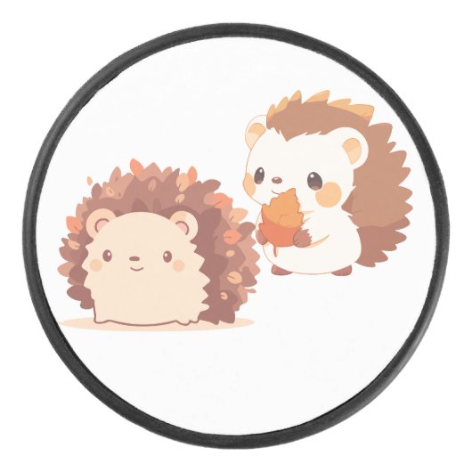 Schattigee herfstegels - Kawaii Herfst Forest Anim Hockey Puck (Voorkant)