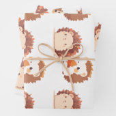 Schattigee herfstegels - Kawaii Herfst Forest Anim Inpakpapier Vel (In situ)