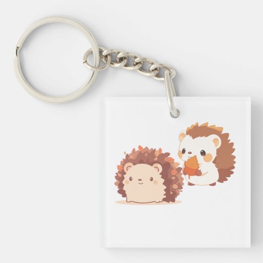 Schattigee herfstegels - Kawaii Herfst Forest Anim Sleutelhanger (voorkant)