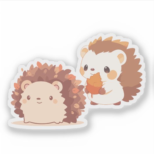 Schattigee herfstegels - Kawaii Herfst Forest Anim Sticker (Voorkant)