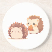 Schattigee herfstegels - Kawaii Herfst Forest Anim Zandsteen Onderzetter (Voorkant)