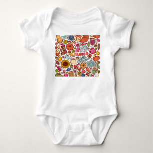 Schattigee herfstelementen Hand getrokken Romper