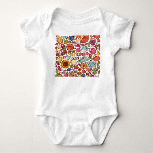 Schattigee herfstelementen Hand getrokken Romper (Voorkant)