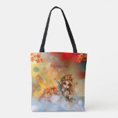 Schattigee herfstfee met gevallen bladeren tote bag (Achterkant)