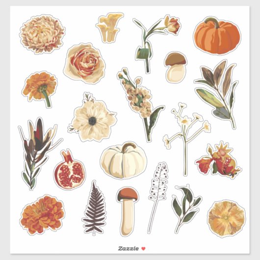 Schattigee herfstillustratie. sticker (Vel)
