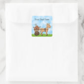 Schattigee herfstpaard gepersonaliseerde Sticker (Tas)