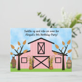 Schattigee herfstpaarden en roze boerenpaardenverj kaart (Staand voorkant)