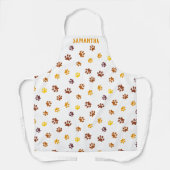 Schattigee herfstpaw print patroon op maat schort (Voorkant)