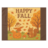 Schattigee herfstscène met pompoen en eekhoorn tafelkleed (Voorkant (Horizontaal))
