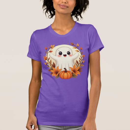 Schattigee herfstspookpompoen t-shirt (Voorkant)