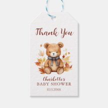 Schattigee herfstteddybeer Baby shower Dank je wel