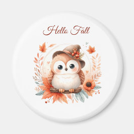 Schattigee herfstuil op een tak magneet