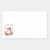 Schattigee herfstuil op een tak post-it® notes (Voorkant)