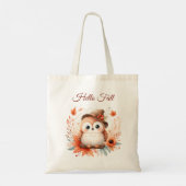 Schattigee herfstuil op een tak tote bag (Achterkant)