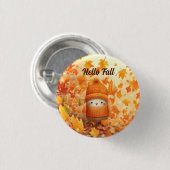 Schattigee herfstvogel gekleed voor Herfst Ronde Button 3,2 Cm (Voorkant /achterkant)