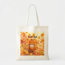 Schattigee herfstvogel gekleed voor Herfst Tote Bag