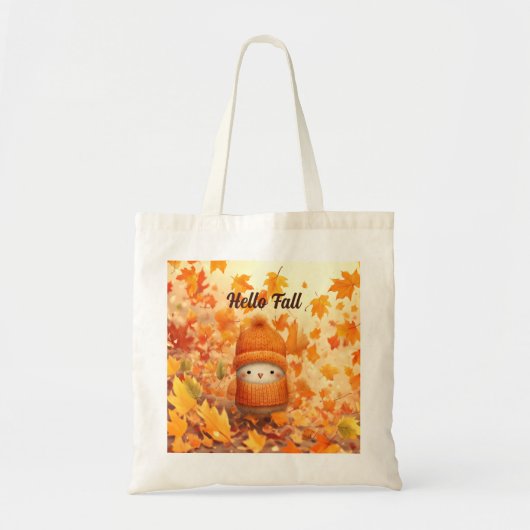 Schattigee herfstvogel gekleed voor Herfst Tote Bag (Voorkant)