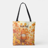 Schattigee herfstvogel gekleed voor Herfst Tote Bag (Achterkant)