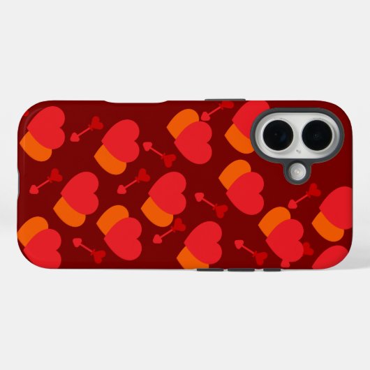 Schattigee herhalende hart iPhone / iPad case (Achterkant (horizontaal))