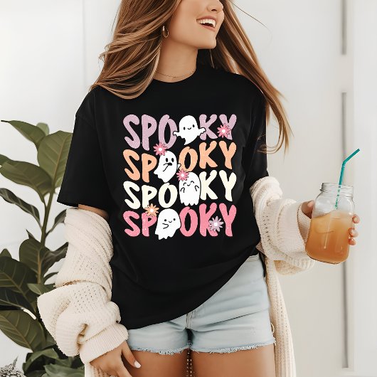 Schattigee herhaling spooky halloween spook typogr Tri-Blend shirt